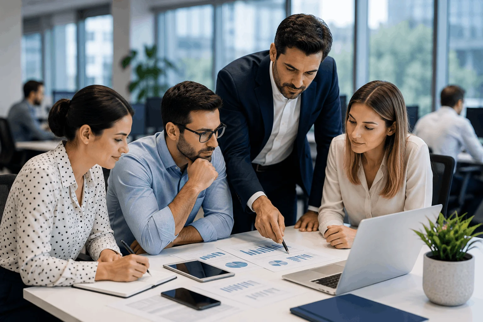 Professionals from different industries in a collaborative training setting