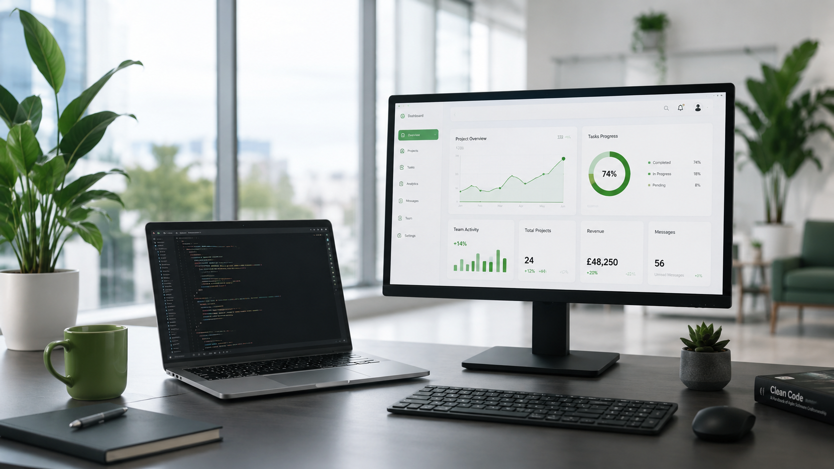 Technology company contact and support workspace