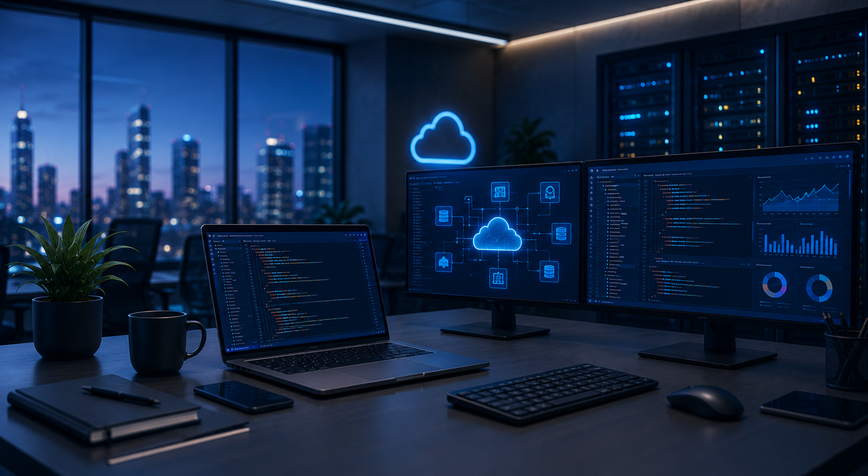 Modern software and technology workspace